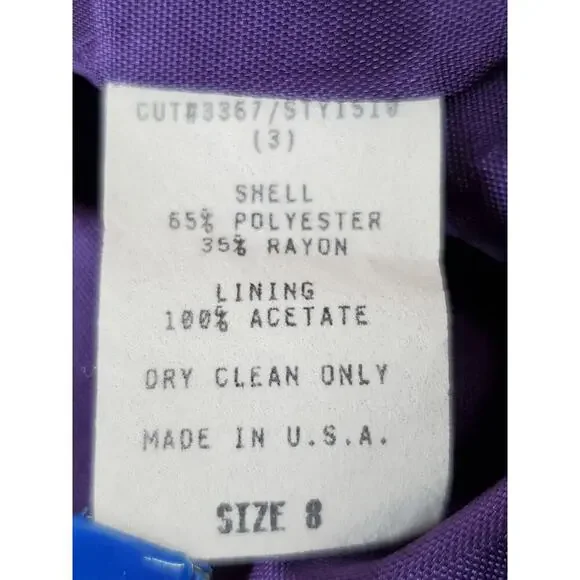 CASUAL CORNER Women's Purple Straight Skirt Sz 8 NO BELT - Picture 8 of 8